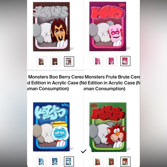 Kaws X Frankenberry x Count Chocula x Boo Berry x Frute Brute set - Picture 2 of 4